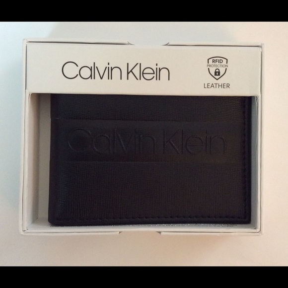Calvin Klein Men’s Black Leather Wallet RFID - Picture 1 of 7